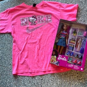 Hello Kitty Pink T-Shirt with Barbie Doll Set